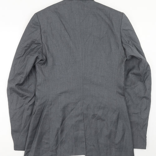 Preworn Mens Grey Polyester Jacket Blazer Size 36