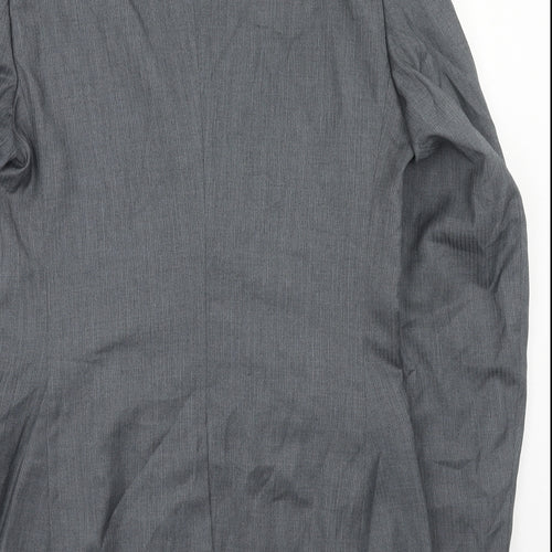 Preworn Mens Grey Polyester Jacket Blazer Size 36