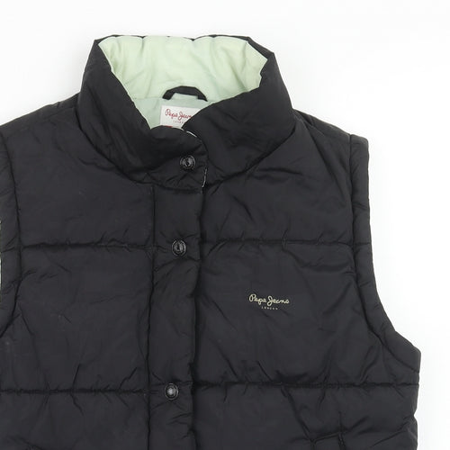 Pepe Jeans Womens Black Gilet Waistcoat Size M Zip