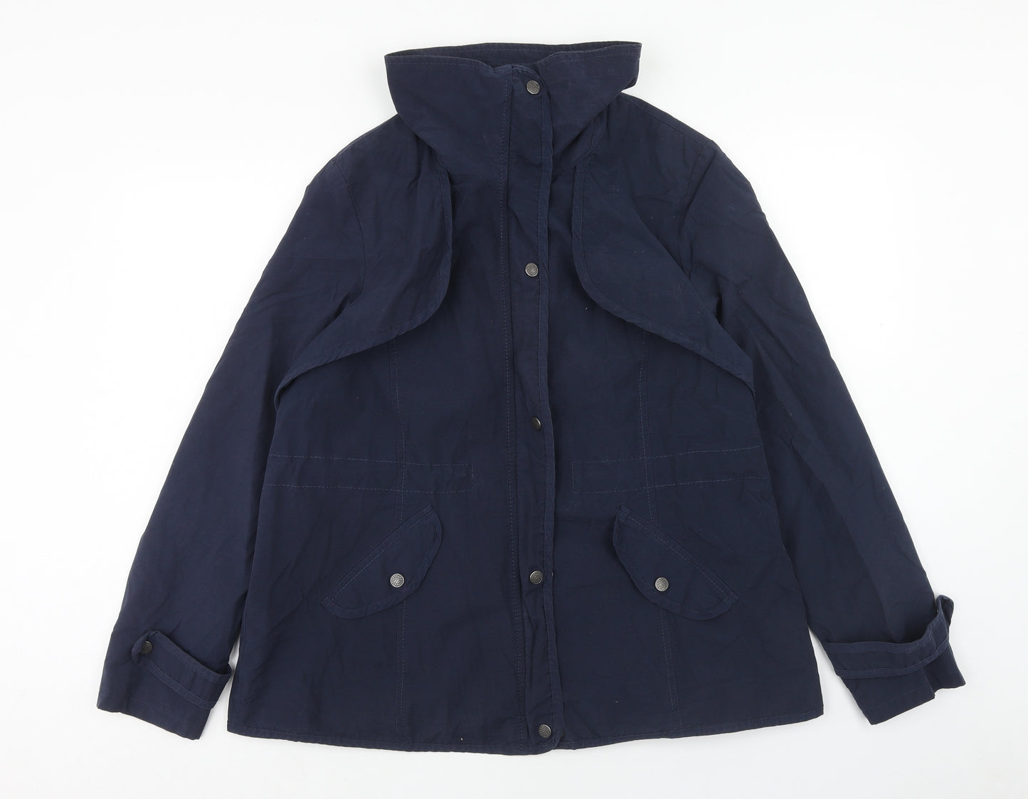 Debenhams Womens Blue Trench Coat Jacket Size 18 Snap