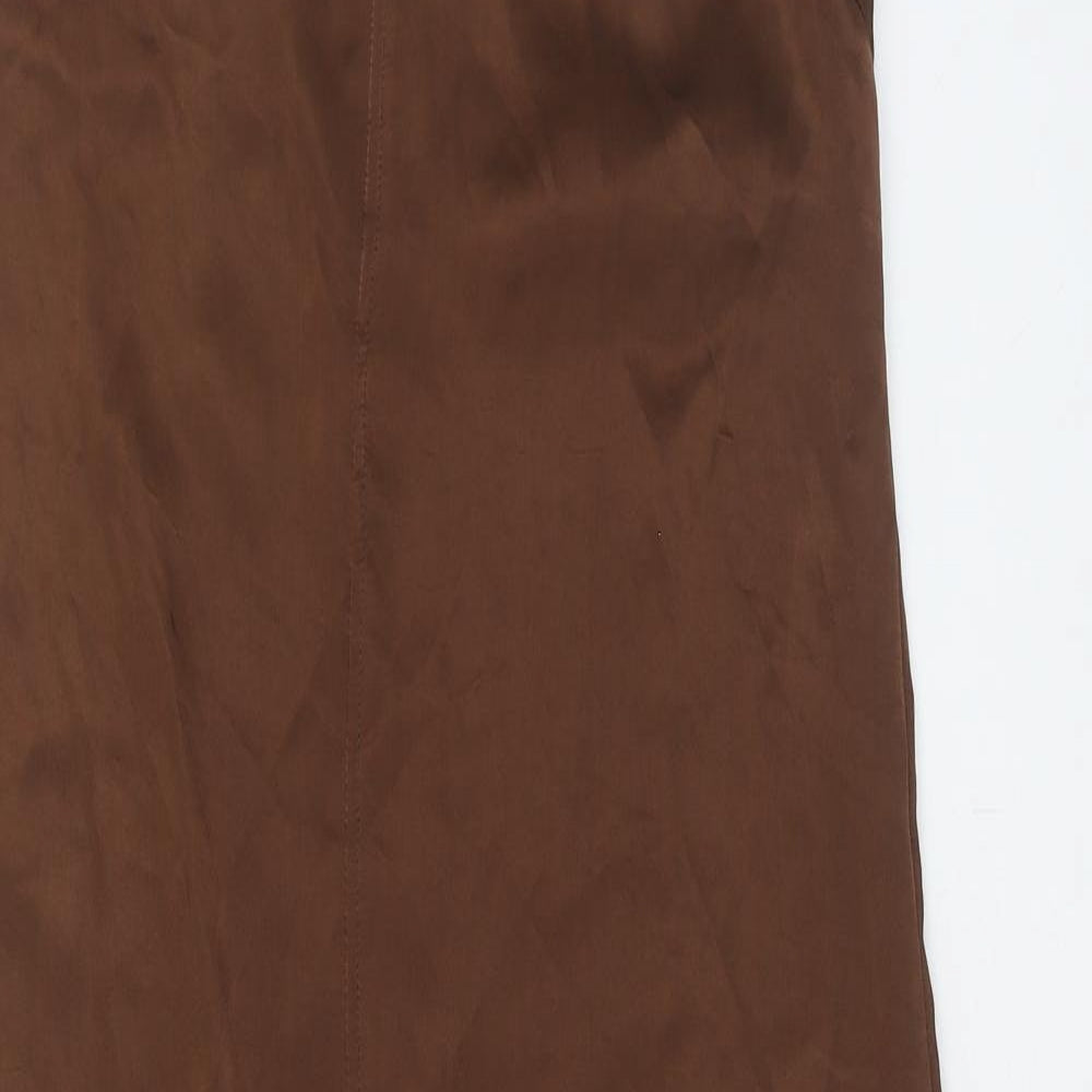 Zara Womens Brown Polyester Tank Dress Size S V-Neck Pullover