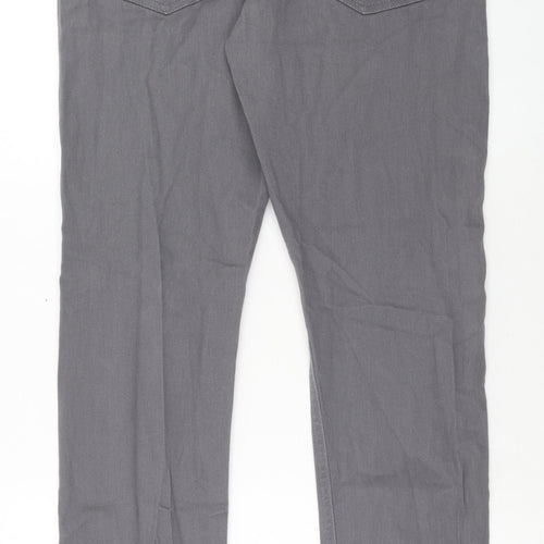 Denim & Co. Mens Grey Cotton Straight Jeans Size 34 in L30 in Slim Zip