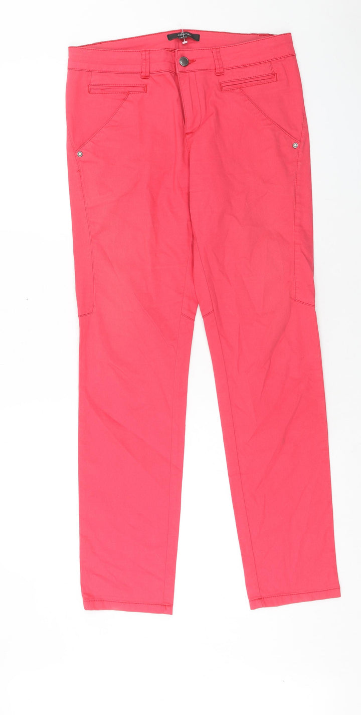 Comma Womens Pink Cotton Straight Jeans Size 10 Regular Zip