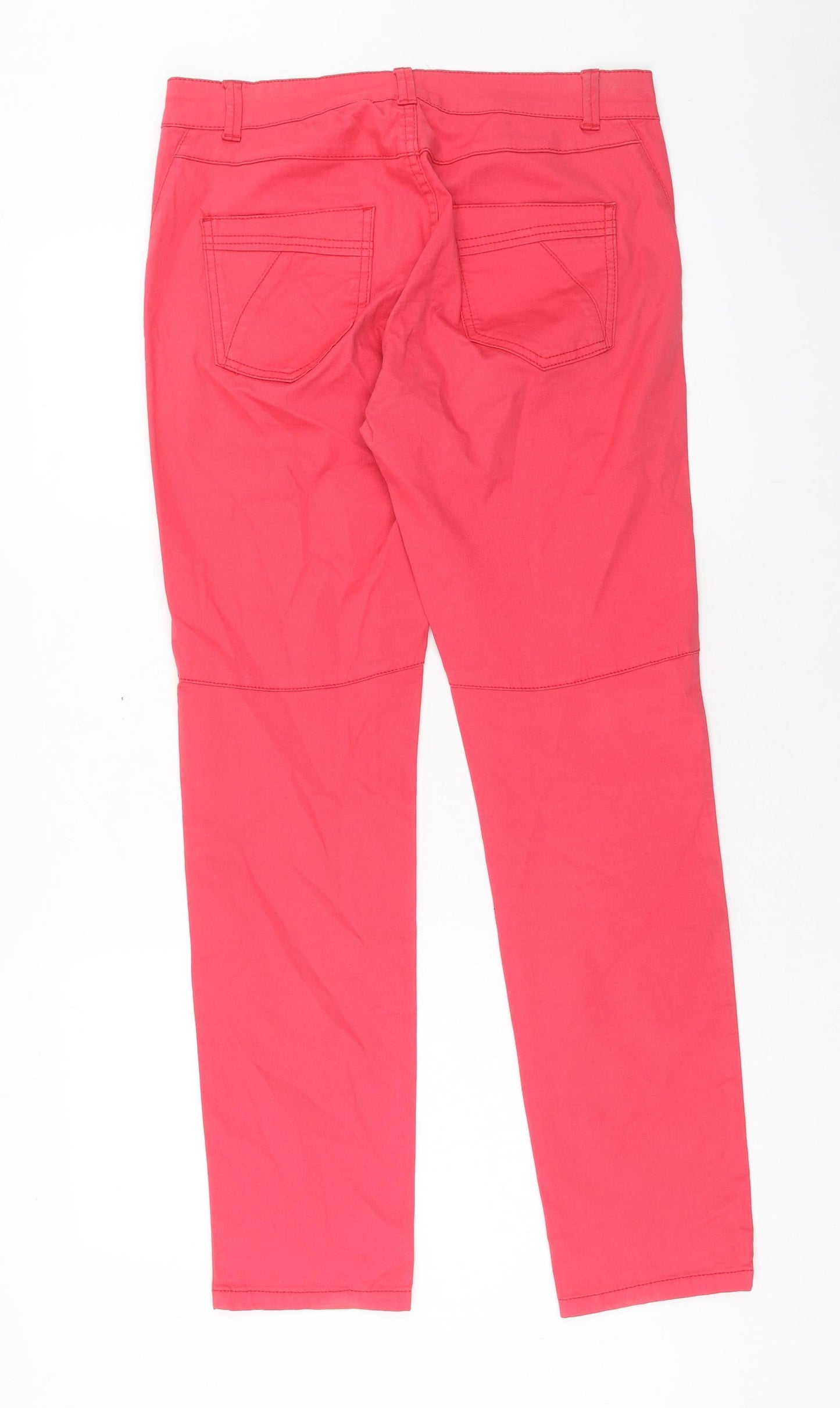 Comma Womens Pink Cotton Straight Jeans Size 10 Regular Zip
