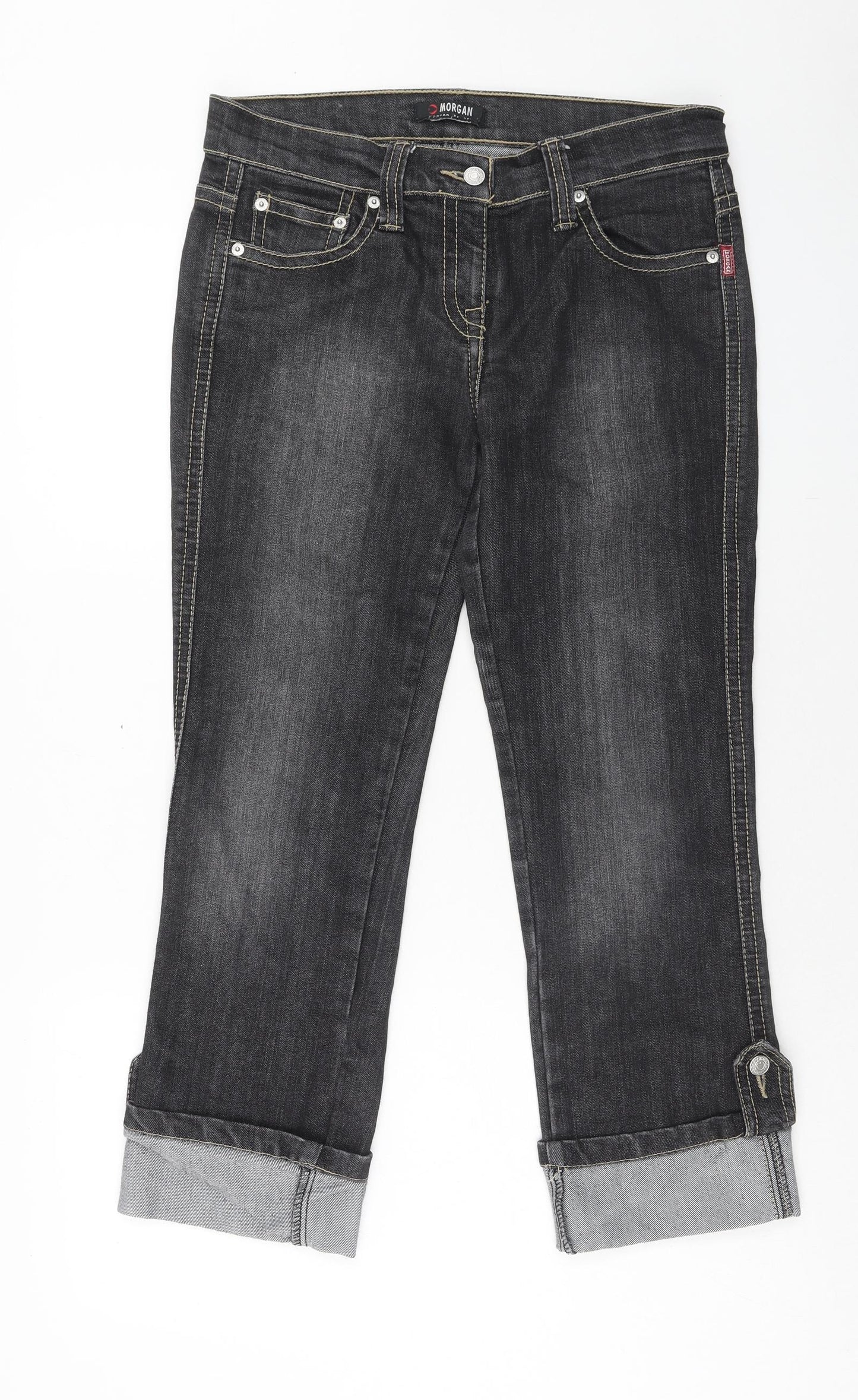 Morgan de Toi Womens Black Cotton Straight Jeans Size 30 in Regular Zip