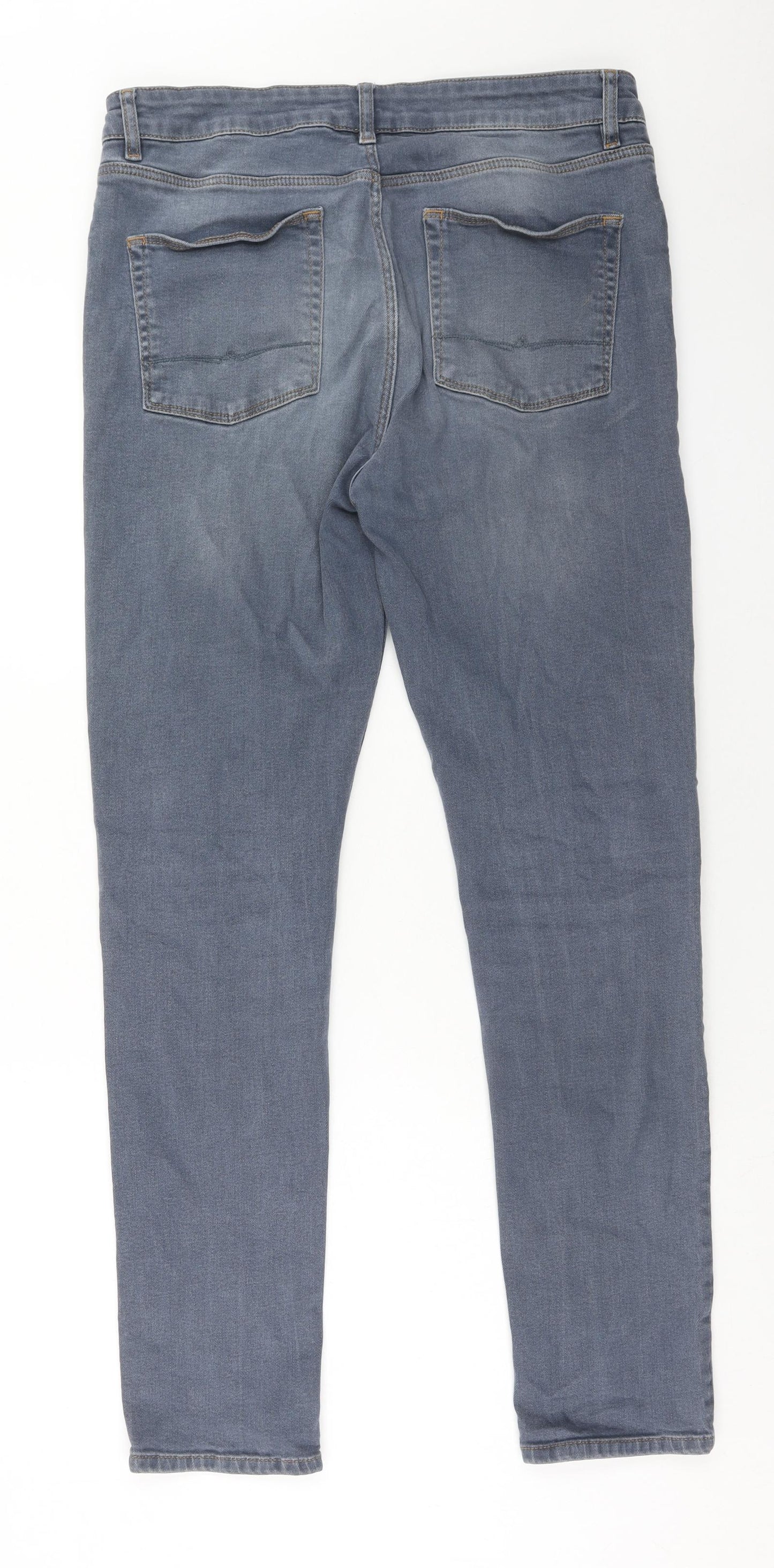 ASOS Mens Blue Cotton Skinny Jeans Size 34 in L32 in Regular Button