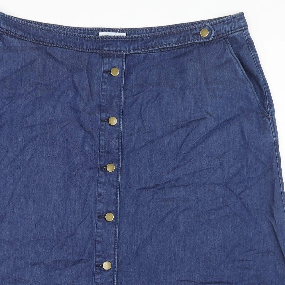 Artigiano Womens Blue Lyocell A-Line Skirt Size 24 Button