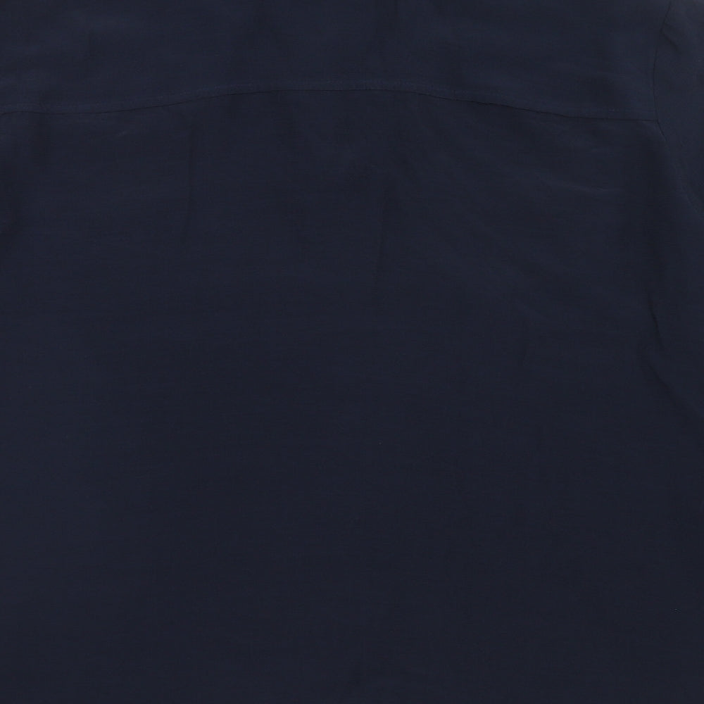 Marks and Spencer Womens Blue Viscose Basic Button-Up Size 18 Collared