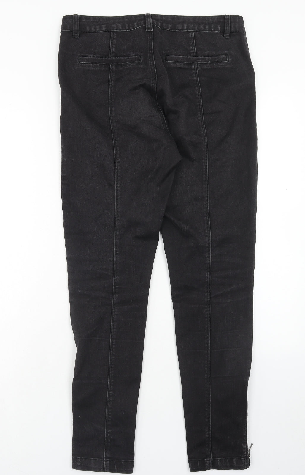 Monsoon Womens Black Cotton Skinny Jeans Size 14 Regular Zip