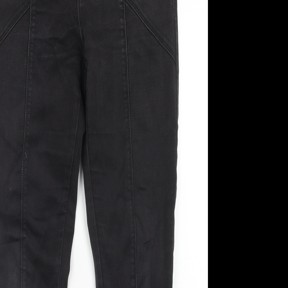 Monsoon Womens Black Cotton Skinny Jeans Size 14 Regular Zip