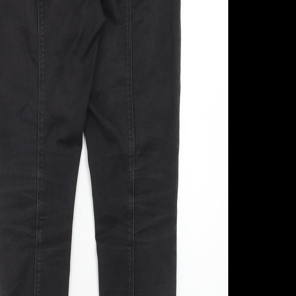 Monsoon Womens Black Cotton Skinny Jeans Size 14 Regular Zip