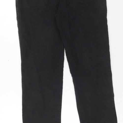 Moose Womens Black Cotton Dress Pants Trousers Size 14 Regular Button