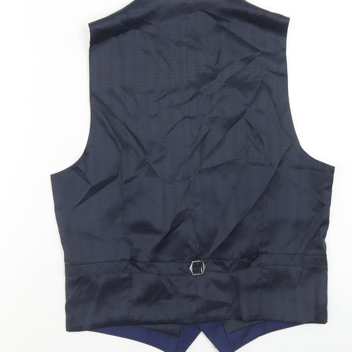 Marks and Spencer Mens Blue Wool Jacket Suit Waistcoat Size S