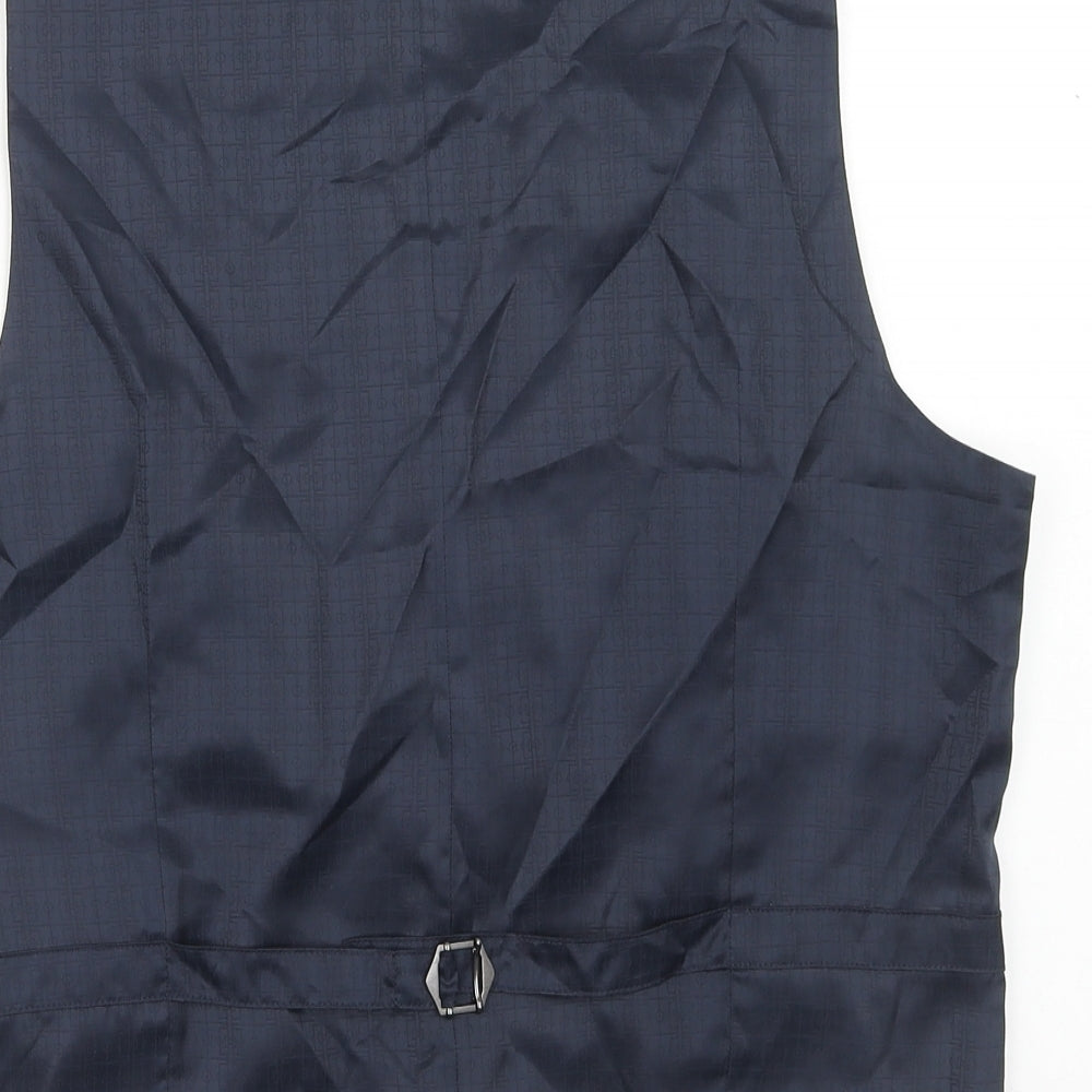 Marks and Spencer Mens Blue Wool Jacket Suit Waistcoat Size S