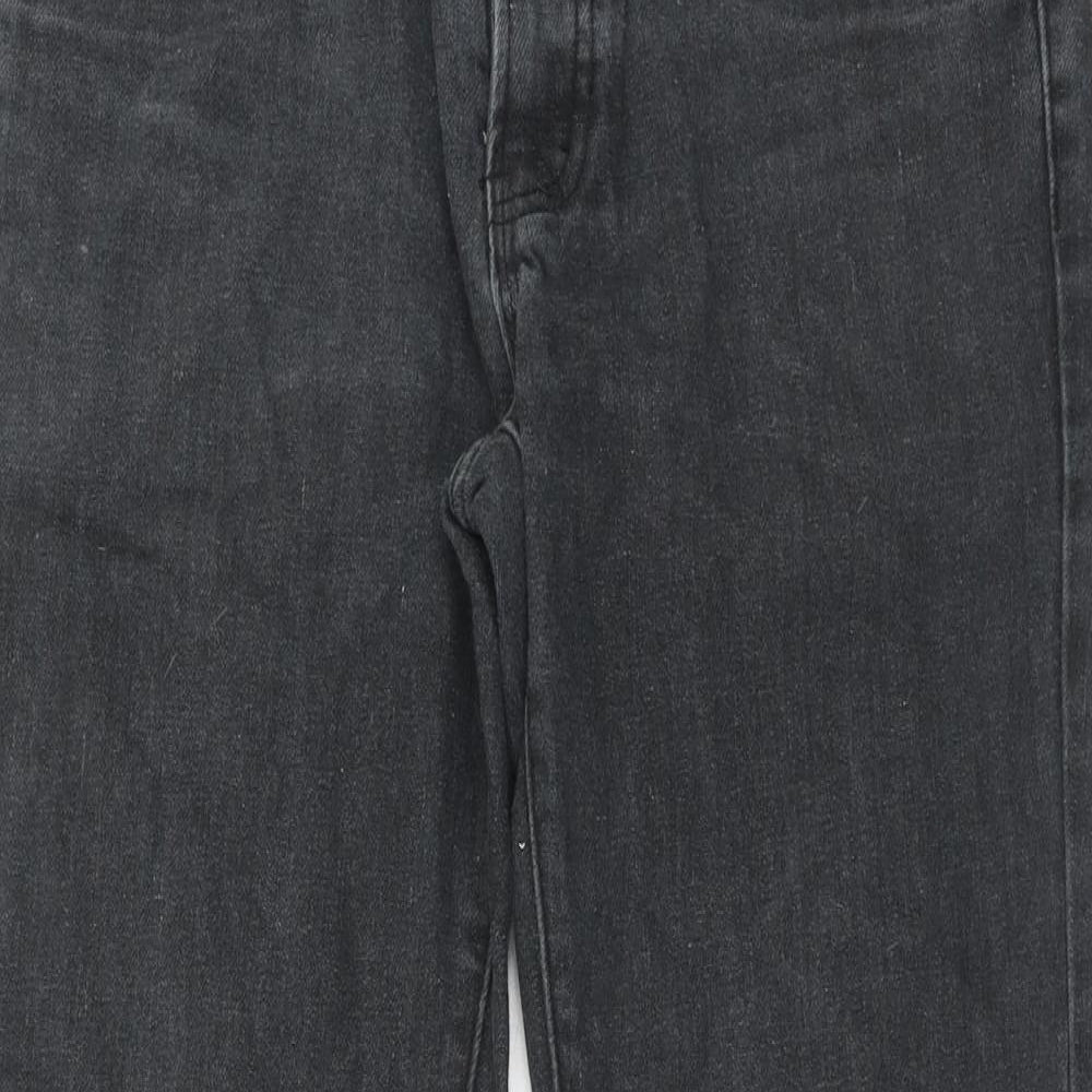Peacocks Mens Black Cotton Straight Jeans Size 30 in Regular Button