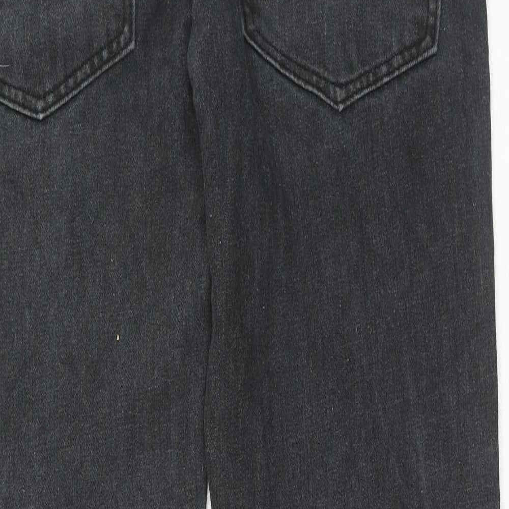 Peacocks Mens Black Cotton Straight Jeans Size 30 in Regular Button