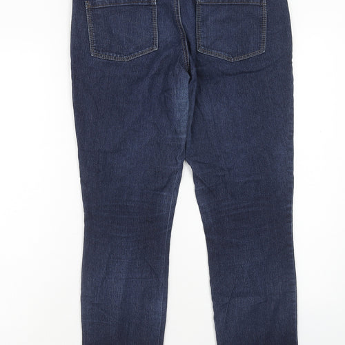 Dorothy Perkins Womens Blue Cotton Straight Jeans Size 12 Regular Zip
