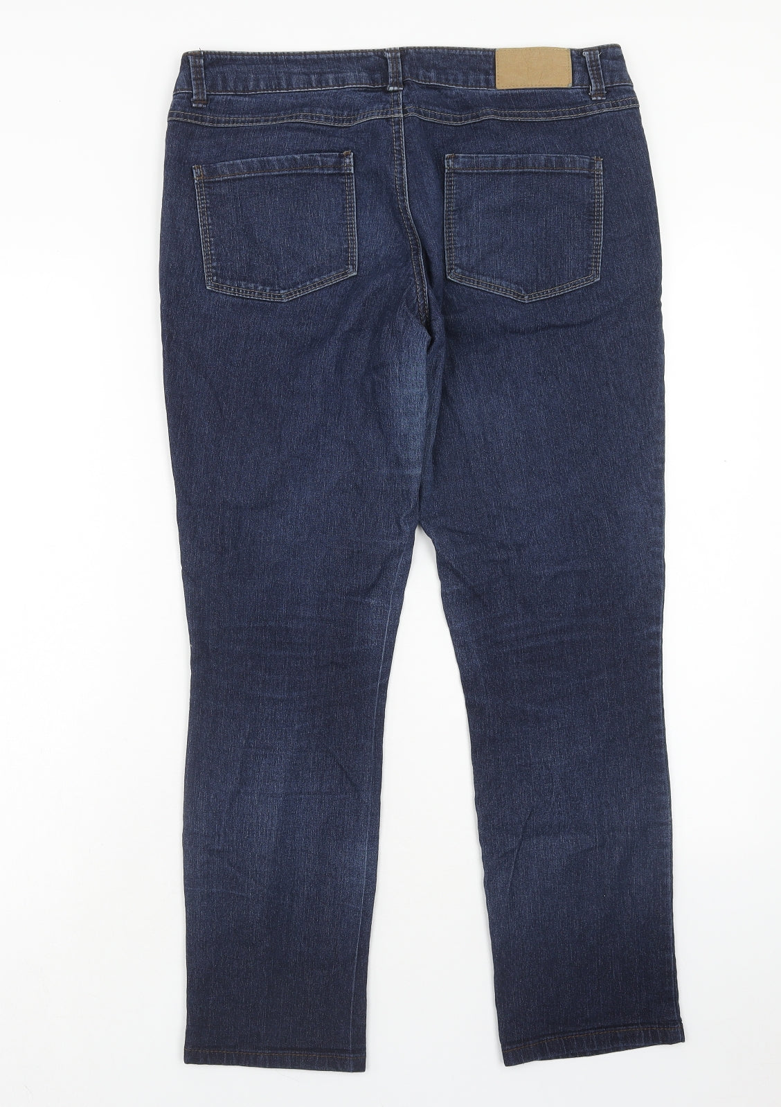 Dorothy Perkins Womens Blue Cotton Straight Jeans Size 12 Regular Zip