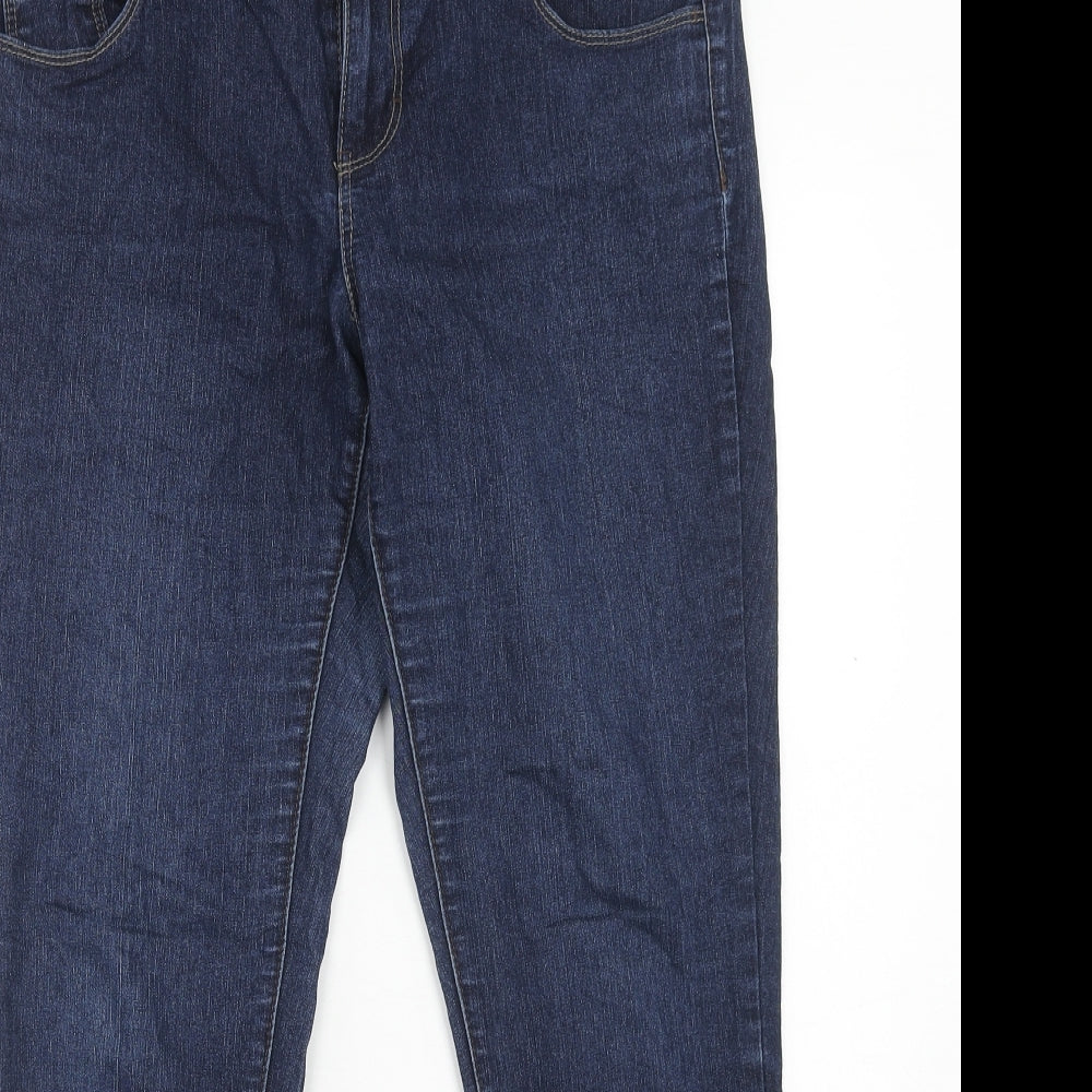 Dorothy Perkins Womens Blue Cotton Straight Jeans Size 12 Regular Zip