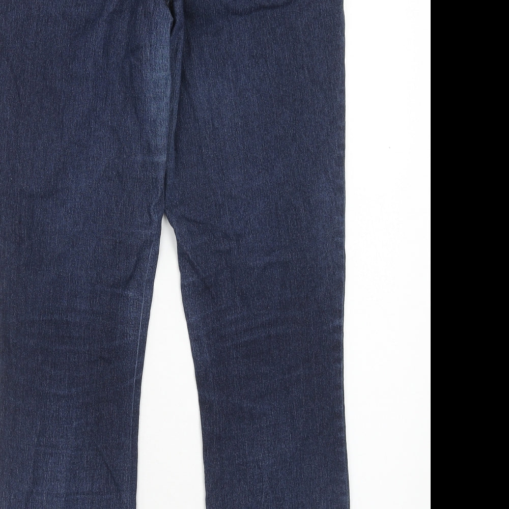 Dorothy Perkins Womens Blue Cotton Straight Jeans Size 12 Regular Zip