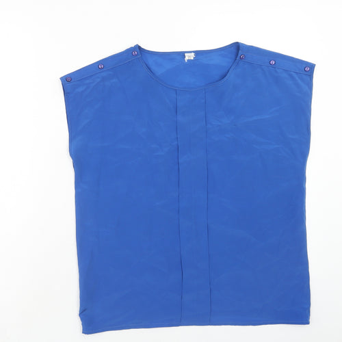 MIA Womens Blue Polyester Basic Tank Size 12 Round Neck