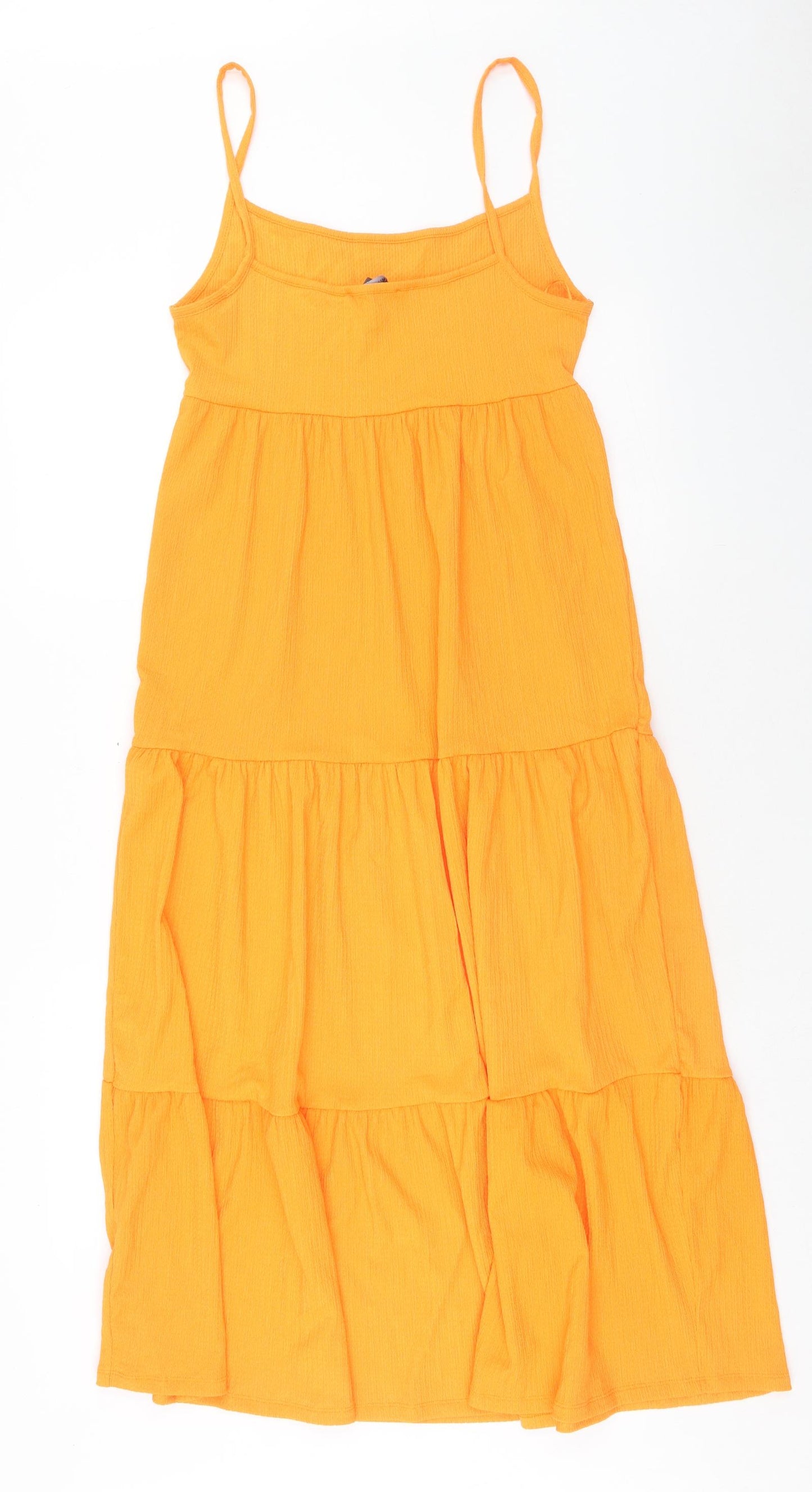 Primark Womens Orange Polyester Fit & Flare Size 12 Scoop Neck Pullover