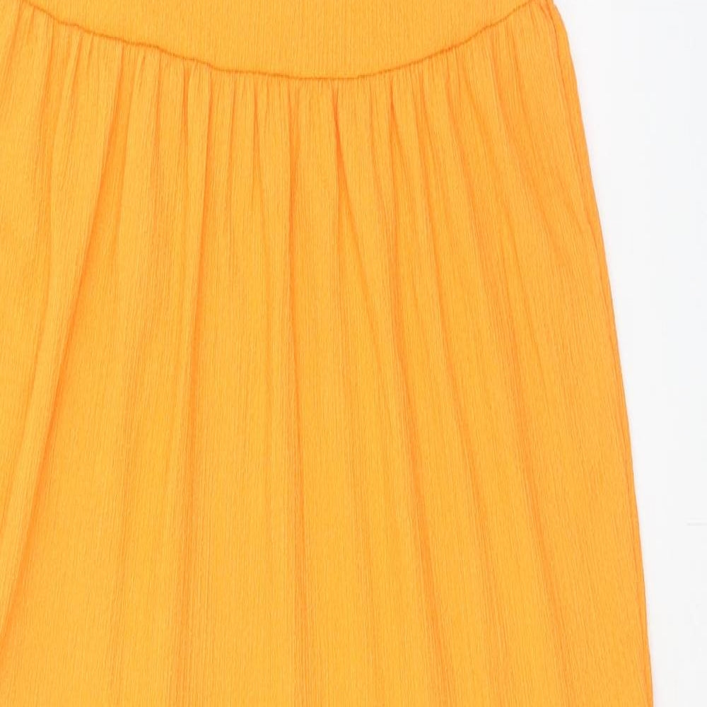 Primark Womens Orange Polyester Fit & Flare Size 12 Scoop Neck Pullover