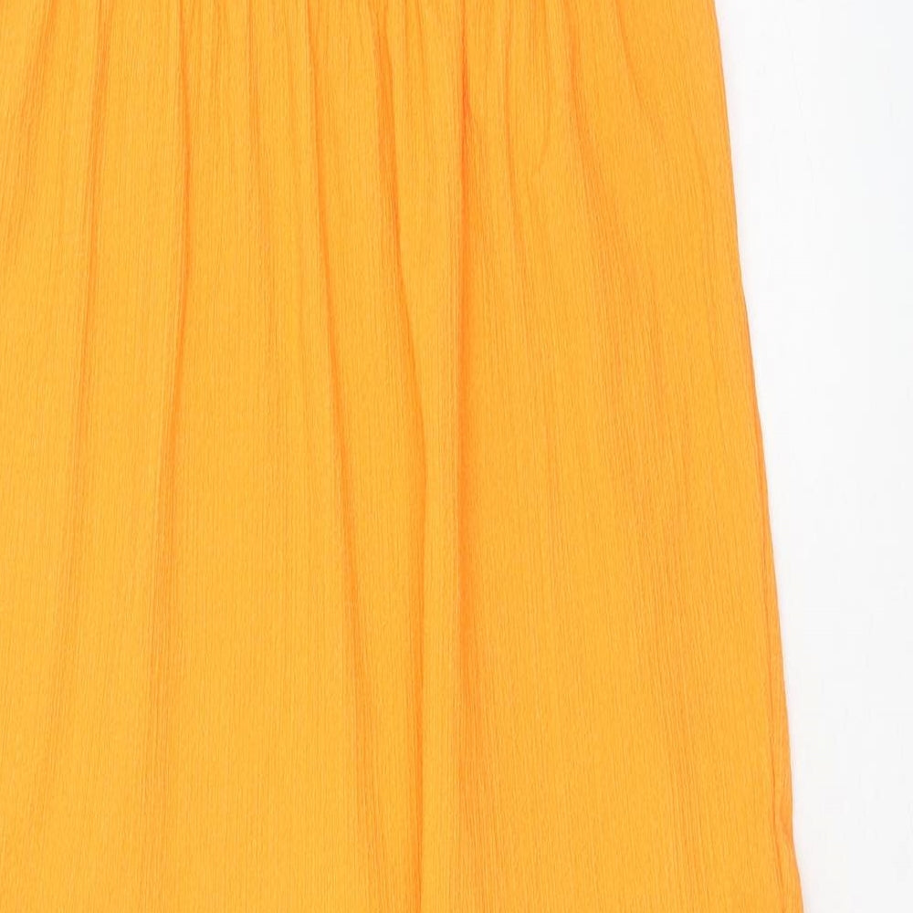 Primark Womens Orange Polyester Fit & Flare Size 12 Scoop Neck Pullover