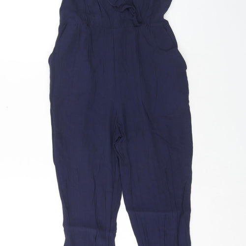 Warehouse Womens Black Viscose Jumpsuit One-Piece Size 8 Zip