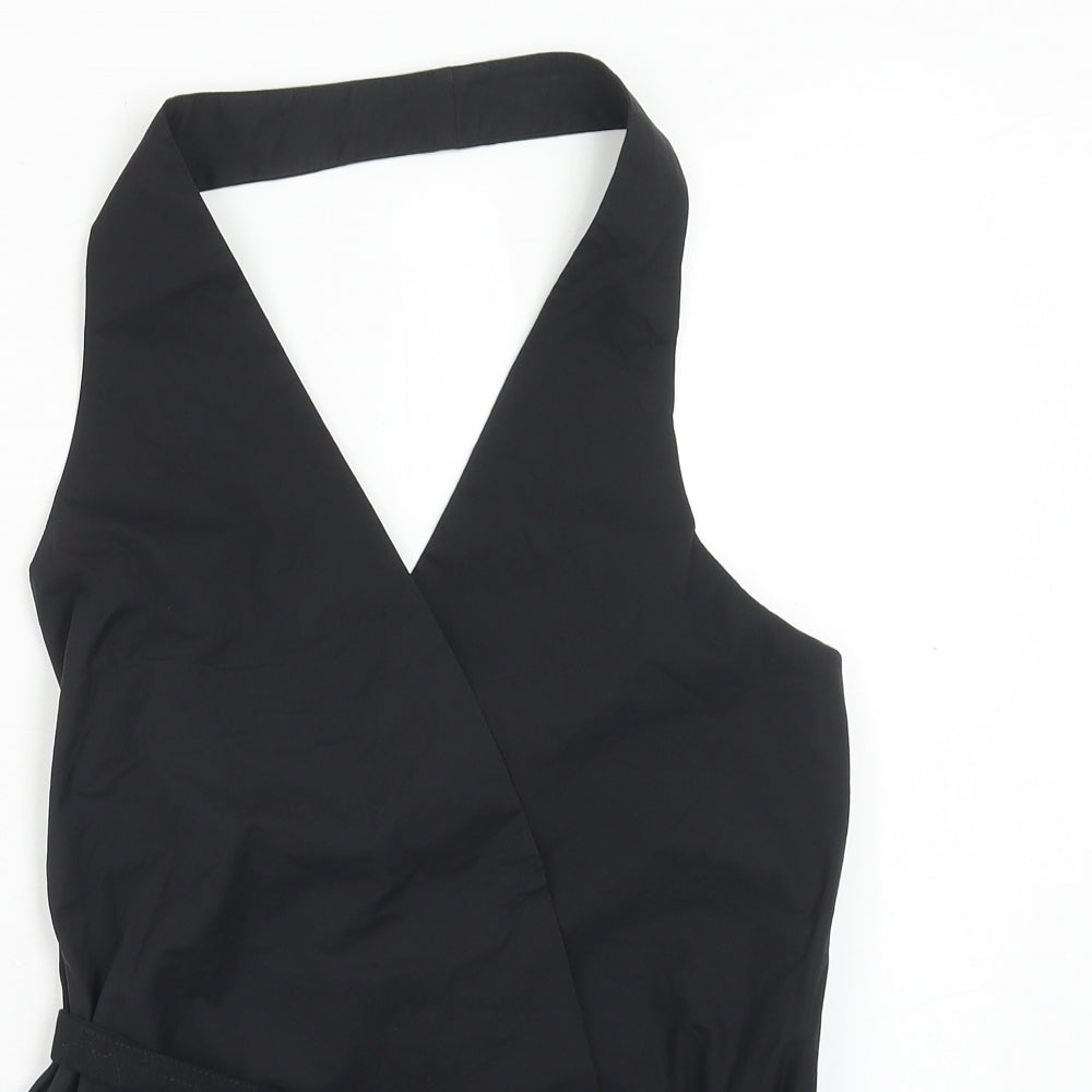 Zara Womens Black Cotton Basic Blouse Size S Halter