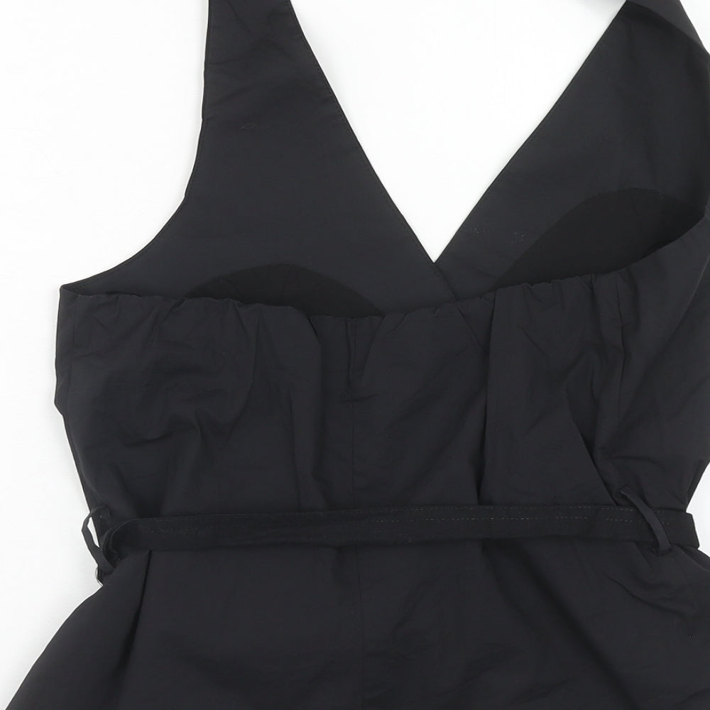 Zara Womens Black Cotton Basic Blouse Size S Halter