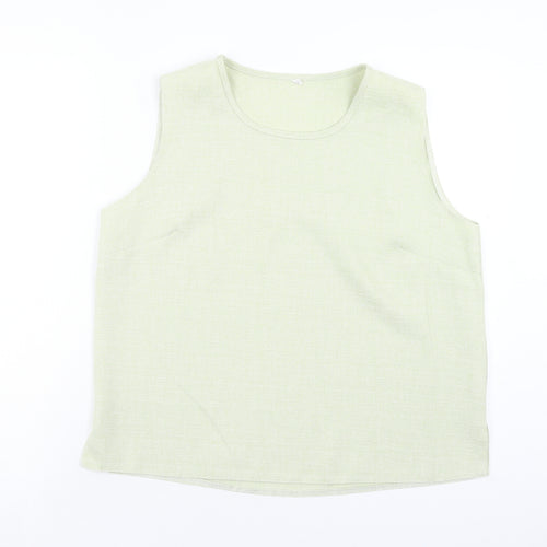 Preworn Womens Green Polyester Basic Tank Size M Scoop Neck