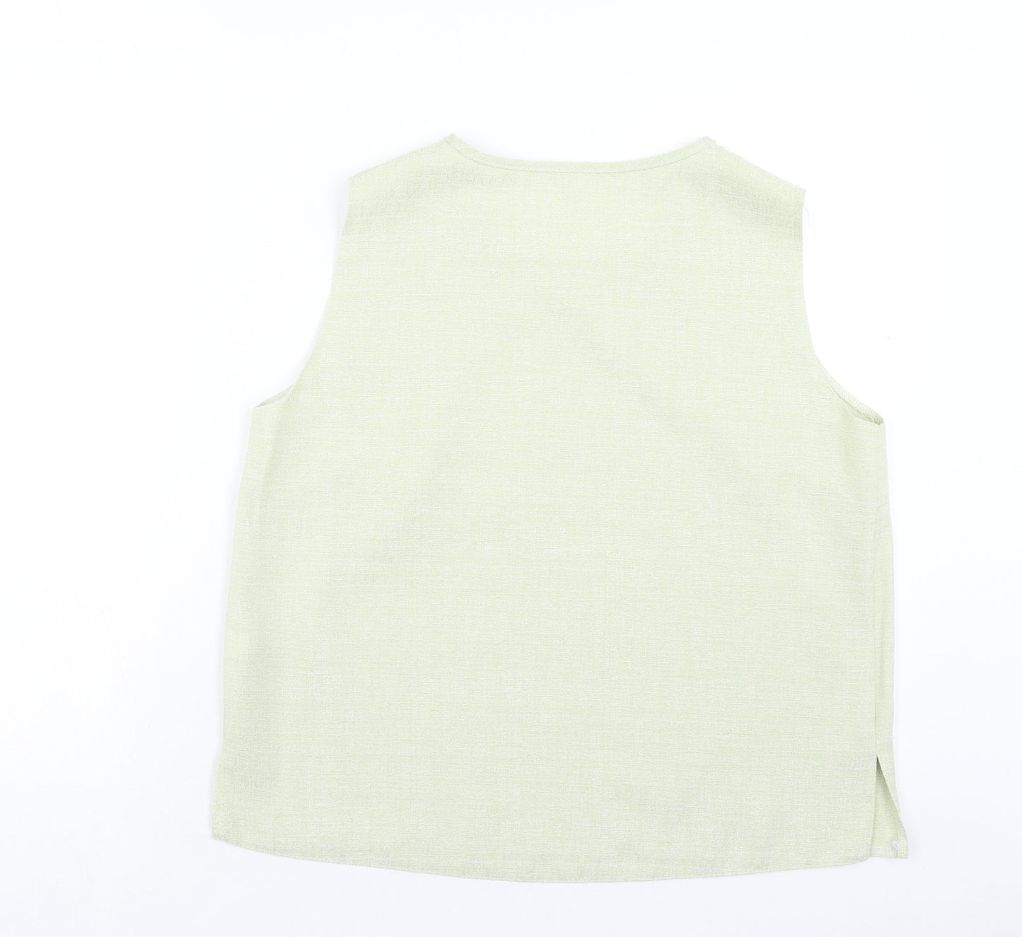 Preworn Womens Green Polyester Basic Tank Size M Scoop Neck