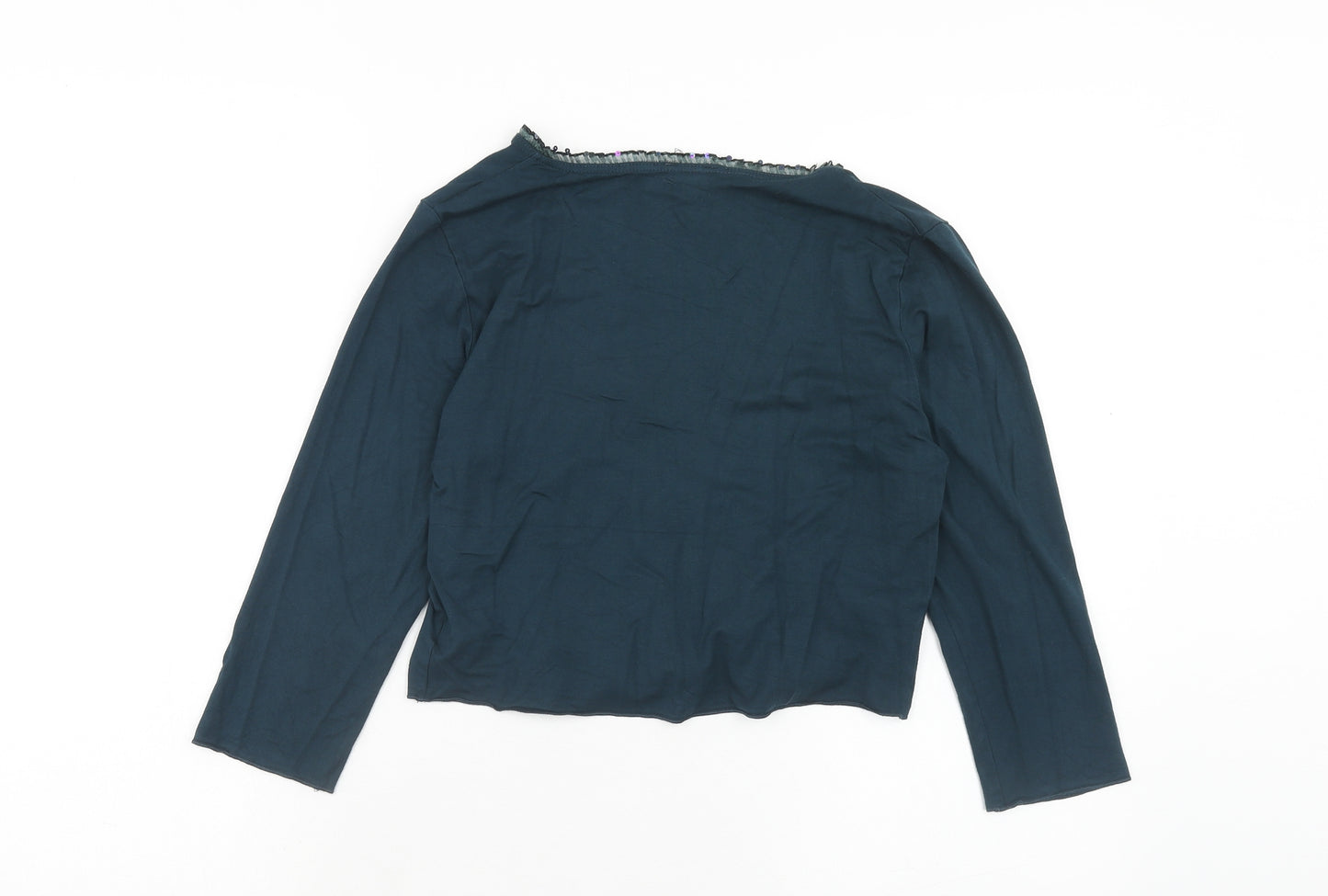 Phase Eight Womens Green V-Neck Viscose Shrug Jumper Size 14