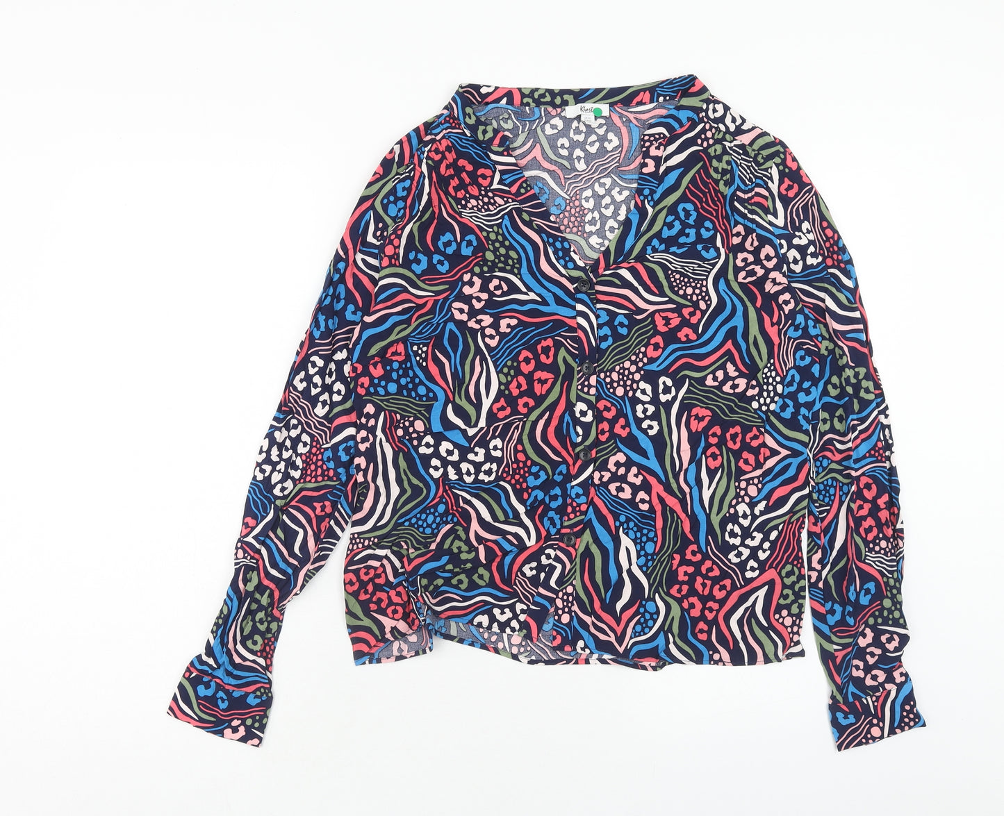 Khost Womens Multicoloured Geometric Viscose Basic Blouse Size 10 V-Neck - Mixed Prints