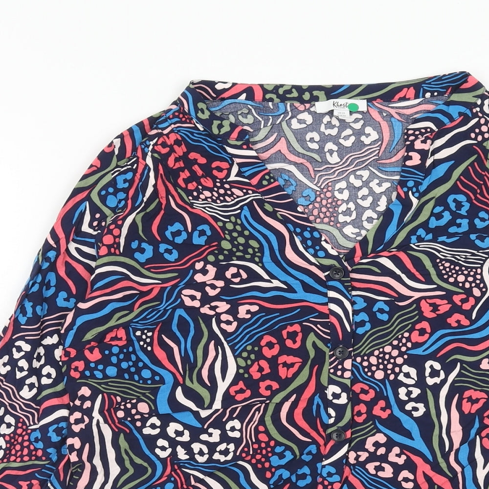 Khost Womens Multicoloured Geometric Viscose Basic Blouse Size 10 V-Neck - Mixed Prints