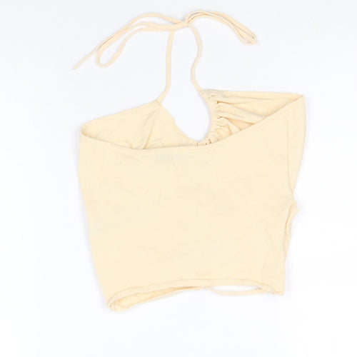 Zara Womens Beige Viscose Basic Tank Size M Halter