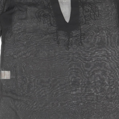 Atmosphere Womens Black Polyester Shift Size 10 V-Neck Pullover - Beach Cover up