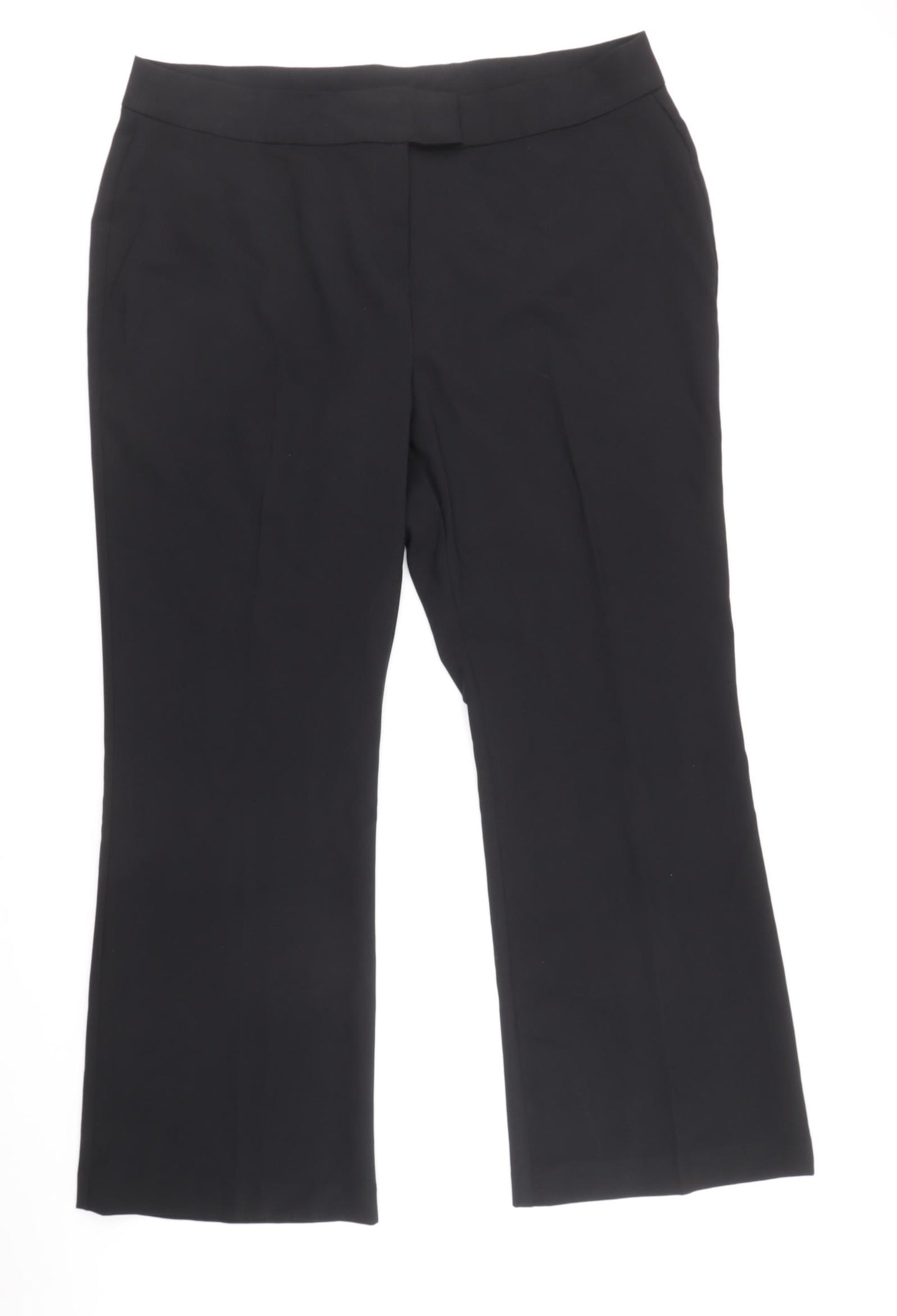 George Womens Black Polyester Trousers Size 20 Regular Zip