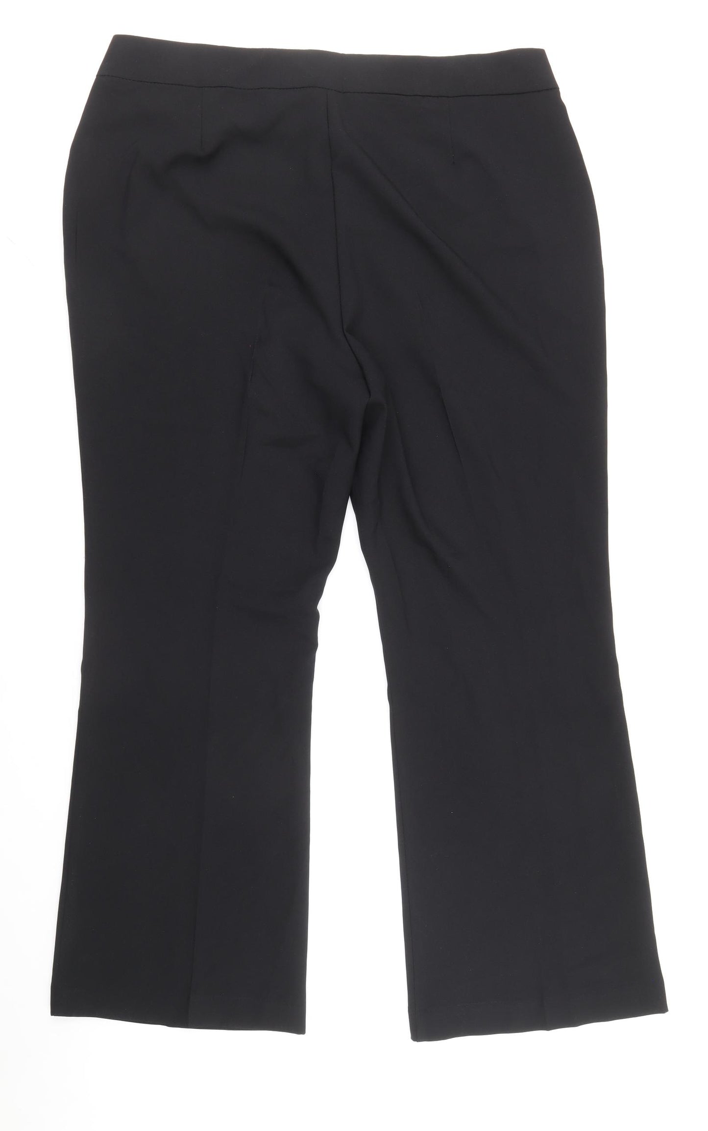 George Womens Black Polyester Trousers Size 20 Regular Zip
