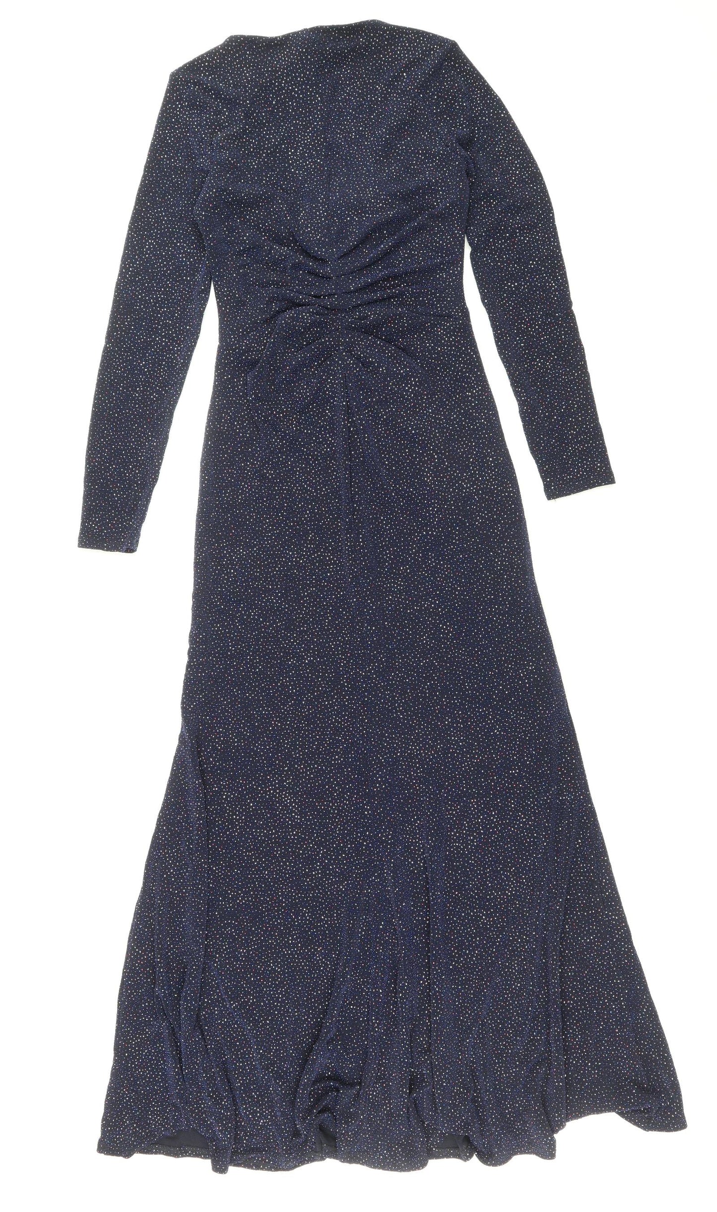 Monsoon Womens Blue Polyamide Maxi Size 8 V-Neck Pullover