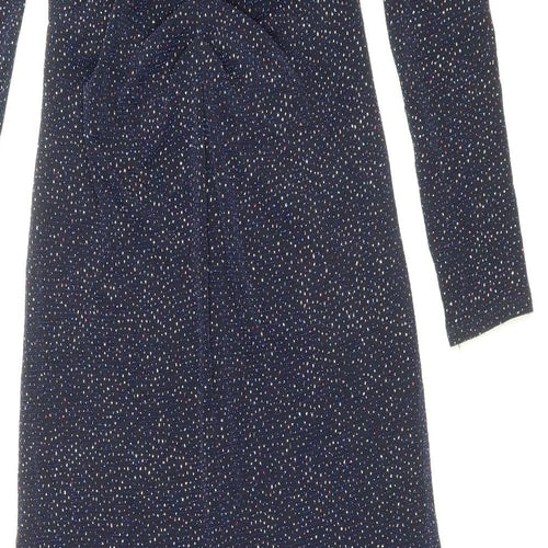 Monsoon Womens Blue Polyamide Maxi Size 8 V-Neck Pullover