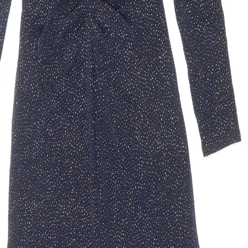 Monsoon Womens Blue Polyamide Maxi Size 8 V-Neck Pullover