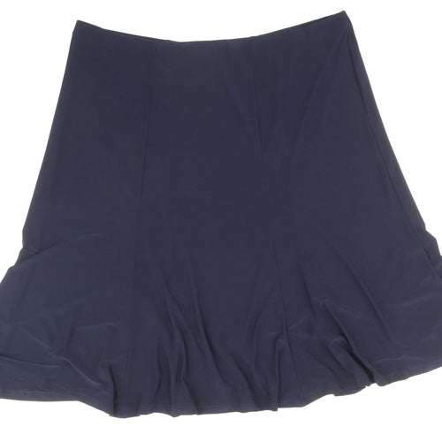 BM Collection Womens Blue Polyester A-Line Skirt Size 22