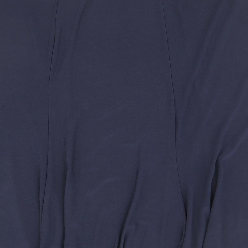 BM Collection Womens Blue Polyester A-Line Skirt Size 22