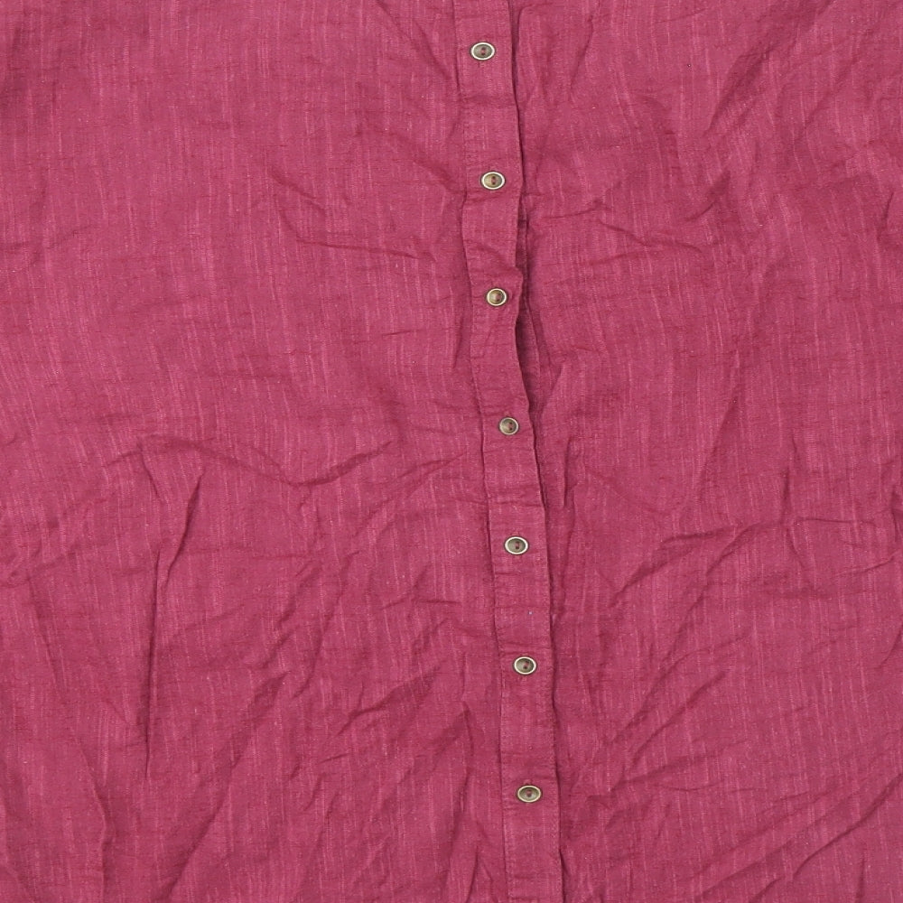 Fat Face Womens Red Cotton Basic Blouse Size 18 Round Neck