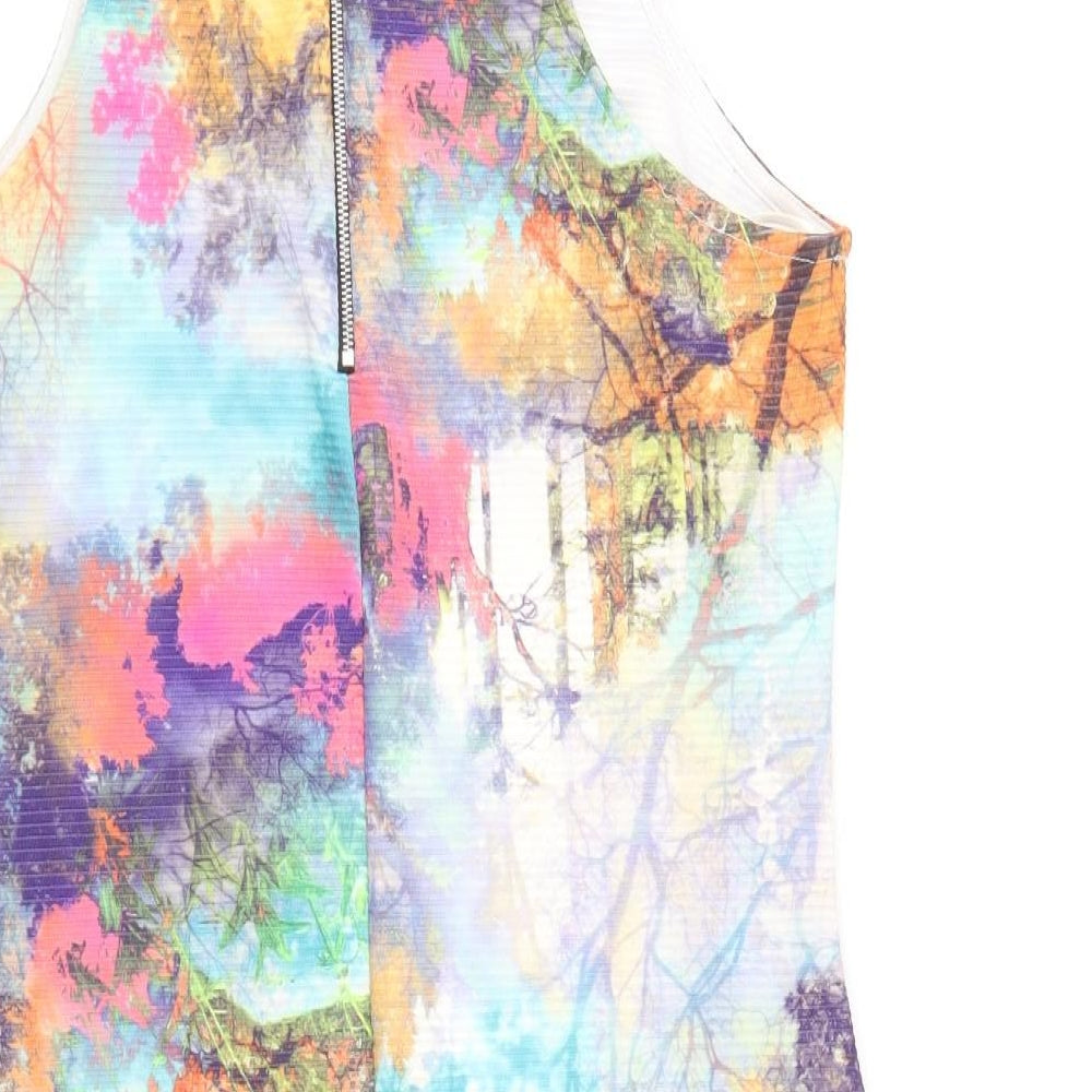 Atmosphere Womens Multicoloured Geometric Polyester Tank Dress Size 16 Round Neck Zip