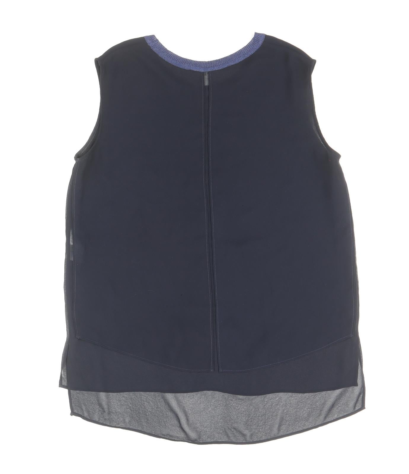 Tuzun Womens Blue Polyester Basic Blouse Size 10 Round Neck
