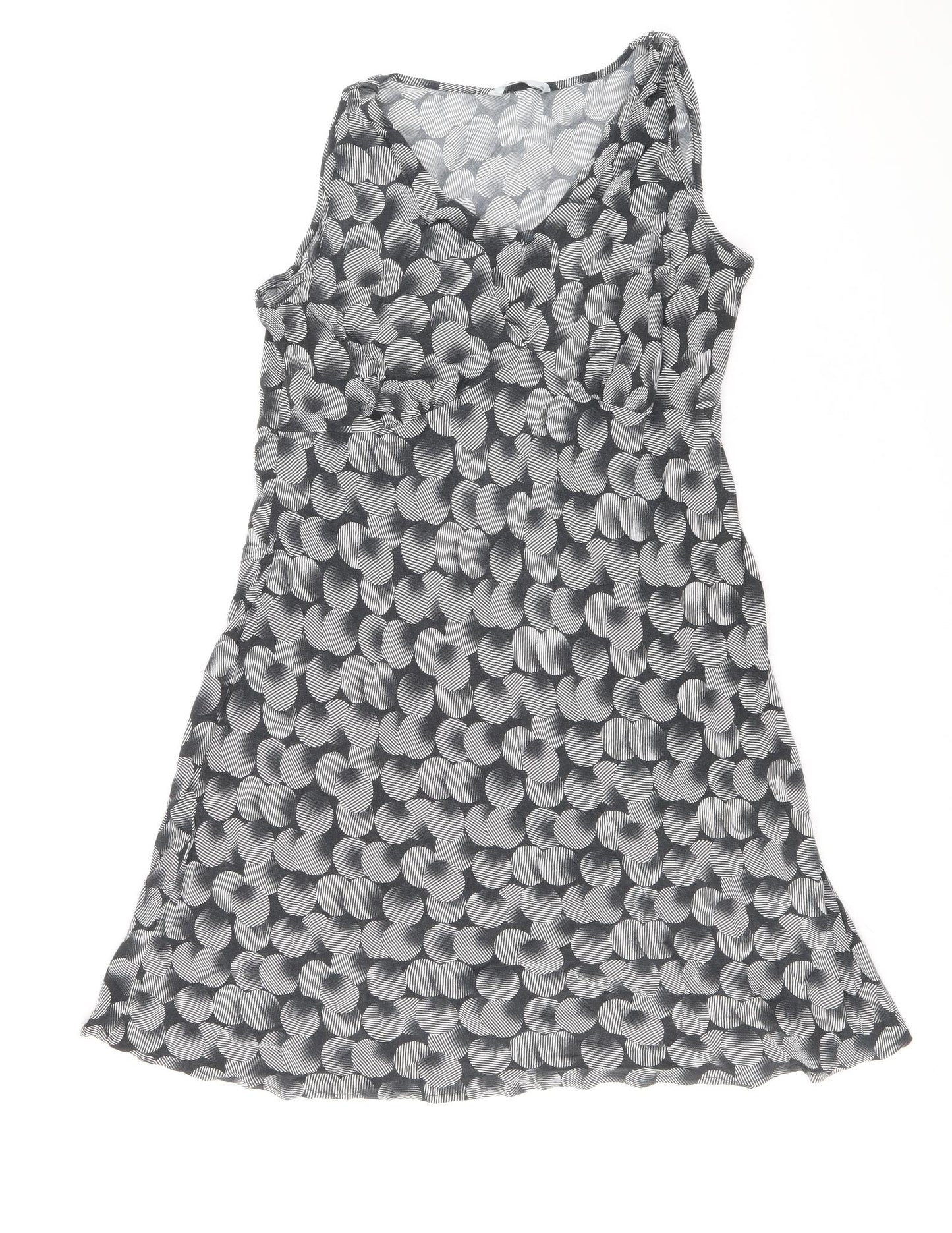 TU Womens Grey Geometric Polyester Tank Dress Size 18 Scoop Neck Pullover