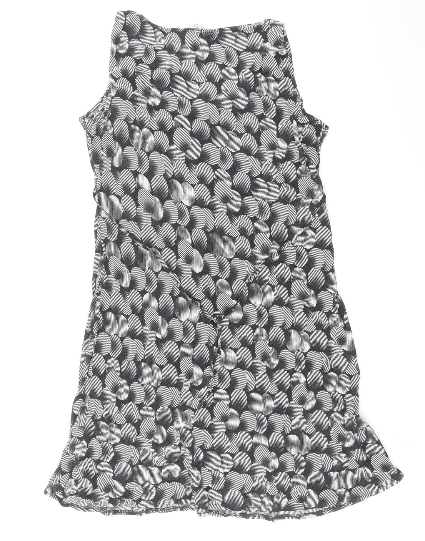 TU Womens Grey Geometric Polyester Tank Dress Size 18 Scoop Neck Pullover